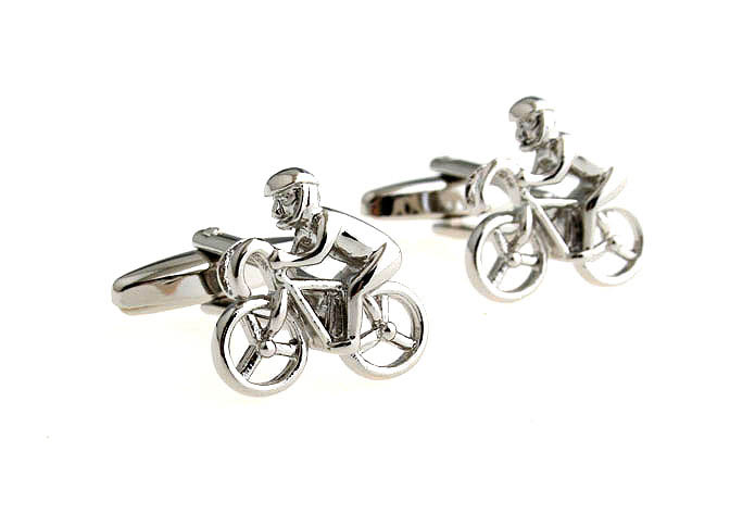 Bicycle Cufflinks  Silver Texture Cufflinks Metal Cufflinks Transportation Wholesale & Customized  CL666857