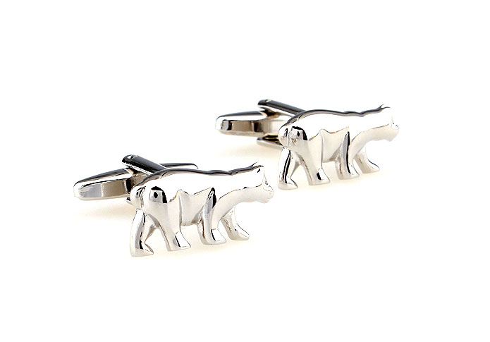 Polar Bear Cufflinks  Silver Texture Cufflinks Metal Cufflinks Animal Wholesale & Customized  CL666875