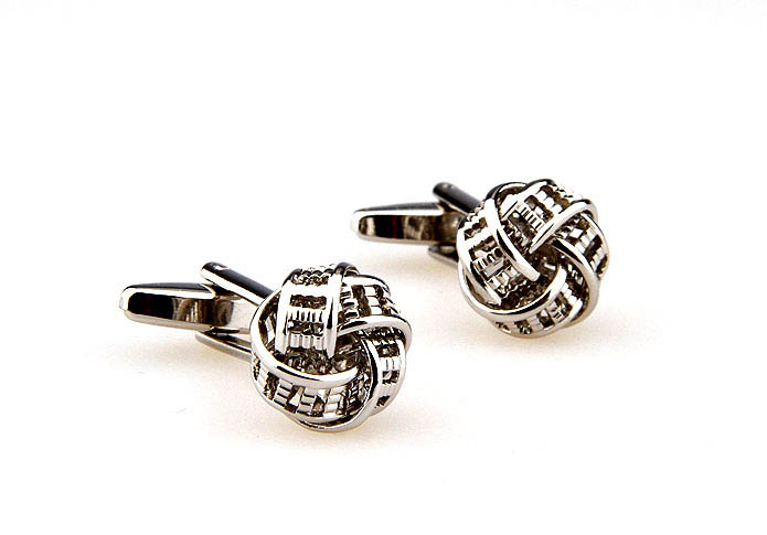  Silver Texture Cufflinks Metal Cufflinks Knot Wholesale & Customized  CL667048