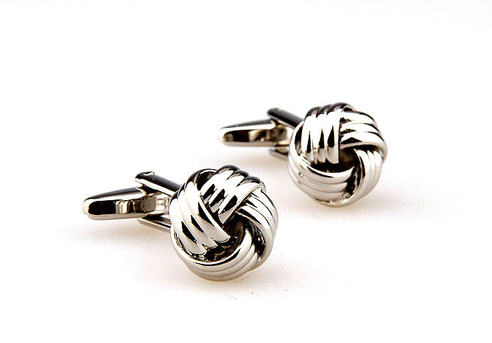  Silver Texture Cufflinks Metal Cufflinks Knot Wholesale & Customized  CL667075
