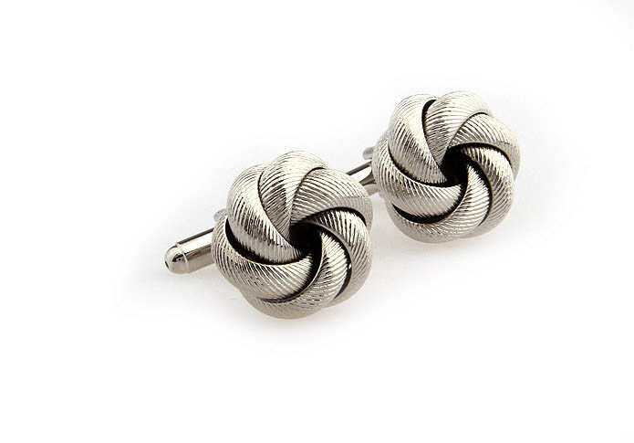 Silver Texture Cufflinks Metal Cufflinks Knot Wholesale & Customized  CL667099