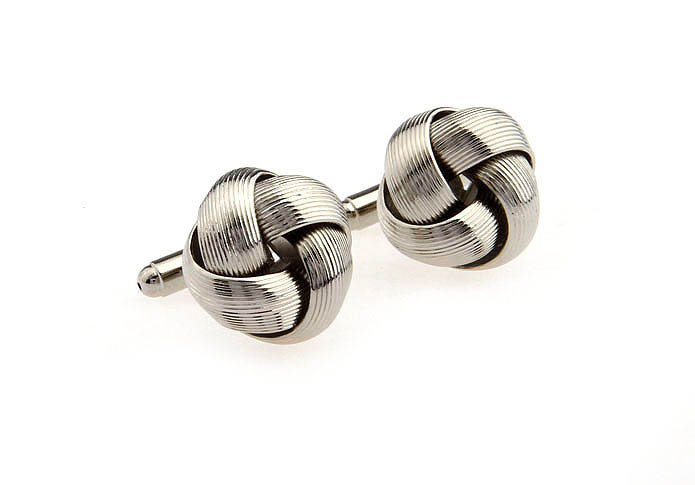  Silver Texture Cufflinks Metal Cufflinks Knot Wholesale & Customized  CL667164