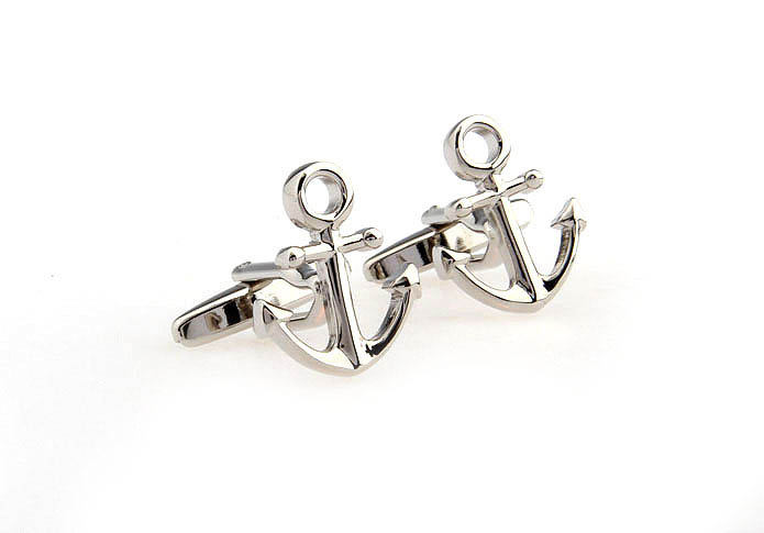 Anchors Cufflinks  Silver Texture Cufflinks Metal Cufflinks Transportation Wholesale & Customized  CL667332