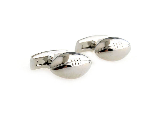 Football Cufflinks  Silver Texture Cufflinks Metal Cufflinks Sports Wholesale & Customized  CL667396