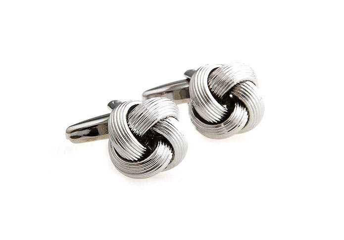  Silver Texture Cufflinks Metal Cufflinks Knot Wholesale & Customized  CL667415