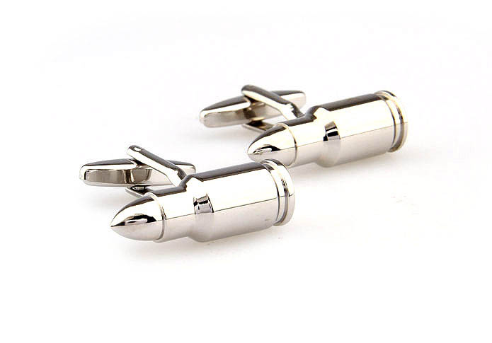 Bullet Cufflinks  Silver Texture Cufflinks Metal Cufflinks Military Wholesale & Customized  CL667536
