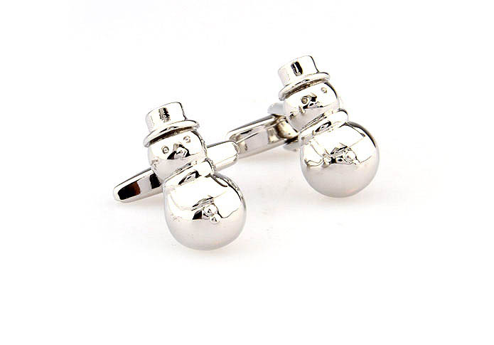 Snowman Cufflinks  Silver Texture Cufflinks Metal Cufflinks Hipster Wear Wholesale & Customized  CL667545