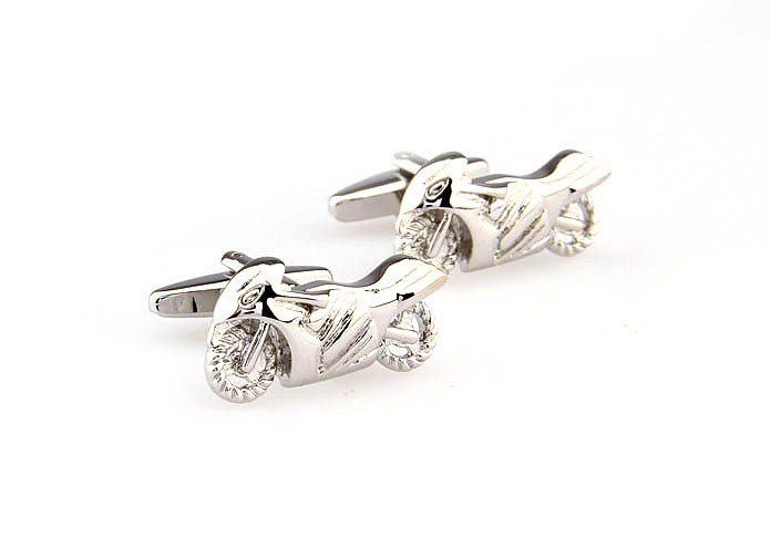 Motorcycle Cufflinks  Silver Texture Cufflinks Metal Cufflinks Transportation Wholesale & Customized  CL667565