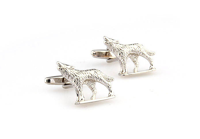 Snow Wolf Cufflinks  Silver Texture Cufflinks Metal Cufflinks Animal Wholesale & Customized  CL667579