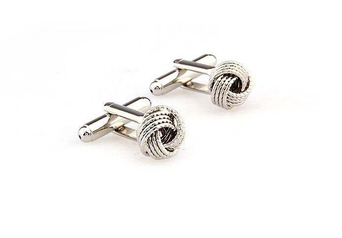  Silver Texture Cufflinks Metal Cufflinks Knot Wholesale & Customized  CL667671