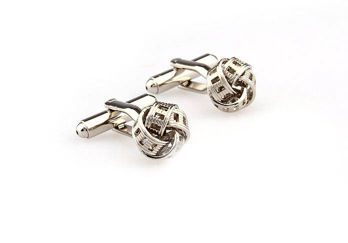  Silver Texture Cufflinks Metal Cufflinks Knot Wholesale & Customized  CL667674
