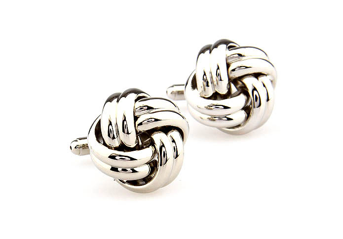  Silver Texture Cufflinks Metal Cufflinks Knot Wholesale & Customized  CL667883