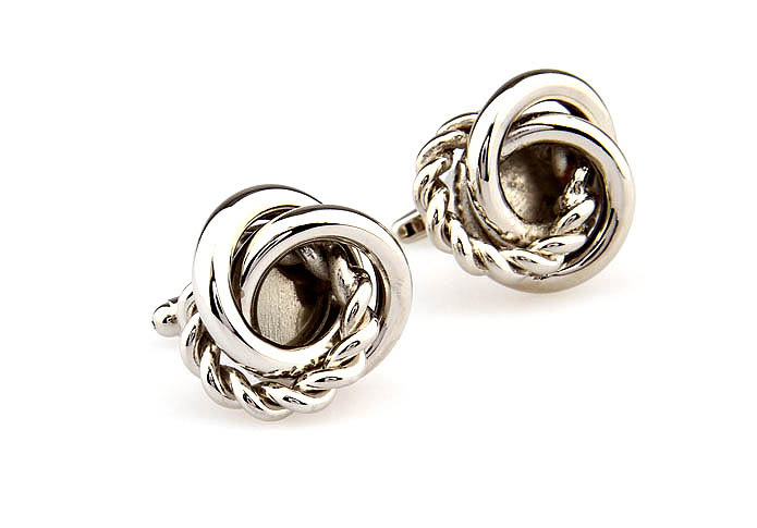  Silver Texture Cufflinks Metal Cufflinks Knot Wholesale & Customized  CL667897