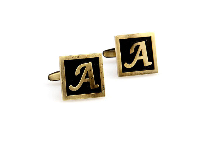 26 Letters A Cufflinks  Bronzed Classic Cufflinks Metal Cufflinks Symbol Wholesale & Customized  CL667902