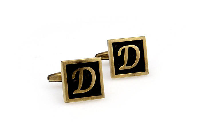 26 Letters D Cufflinks  Bronzed Classic Cufflinks Metal Cufflinks Symbol Wholesale & Customized  CL667905