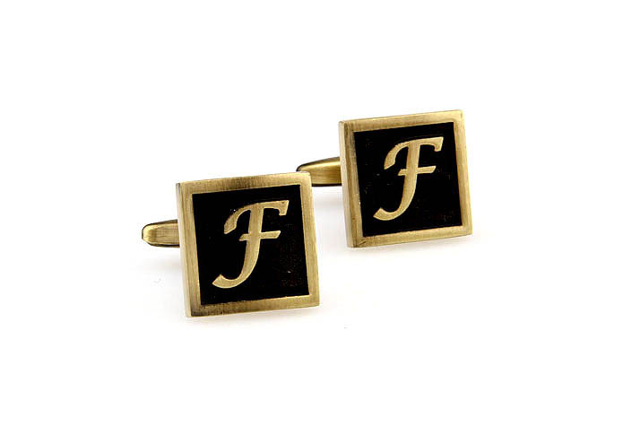 26 Letters F Cufflinks  Bronzed Classic Cufflinks Metal Cufflinks Symbol Wholesale & Customized  CL667907
