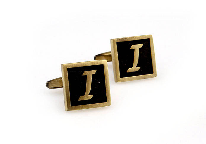 26 Letters I Cufflinks  Bronzed Classic Cufflinks Metal Cufflinks Symbol Wholesale & Customized  CL667910