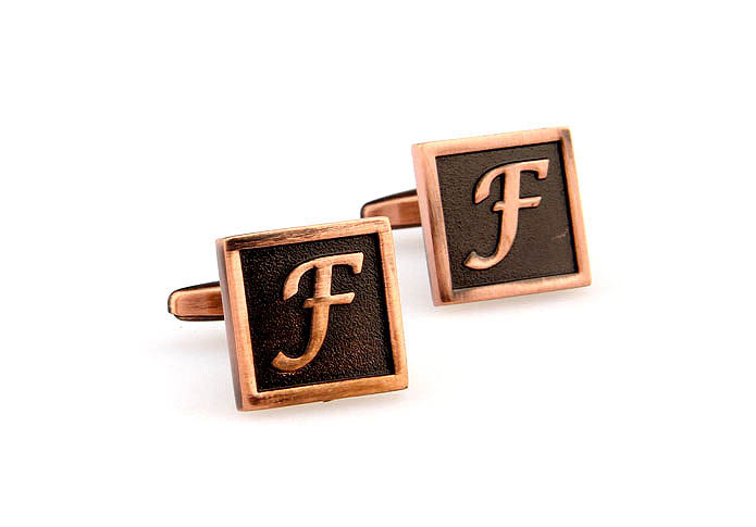 26 Letters F Cufflinks  Bronzed Classic Cufflinks Metal Cufflinks Symbol Wholesale & Customized  CL667933