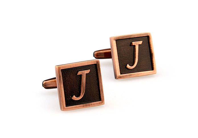 26 Letters J Cufflinks  Bronzed Classic Cufflinks Metal Cufflinks Symbol Wholesale & Customized  CL667937