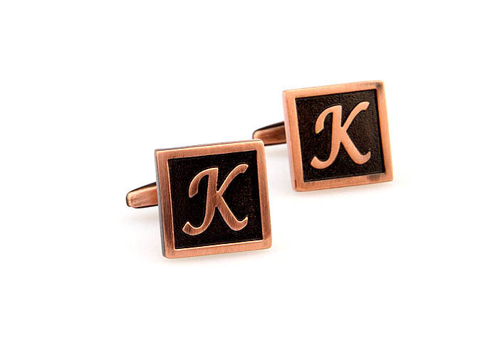 26 Letters K Cufflinks  Bronzed Classic Cufflinks Metal Cufflinks Symbol Wholesale & Customized  CL667938
