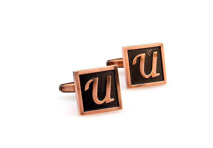 26 Letters U Cufflinks  Bronzed Classic Cufflinks Metal Cufflinks Symbol Wholesale & Customized  CL667948