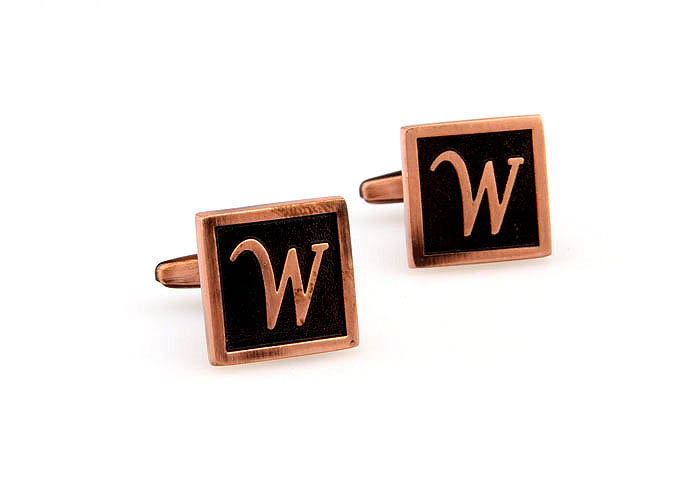 26 Letters W Cufflinks  Bronzed Classic Cufflinks Metal Cufflinks Symbol Wholesale & Customized  CL667950