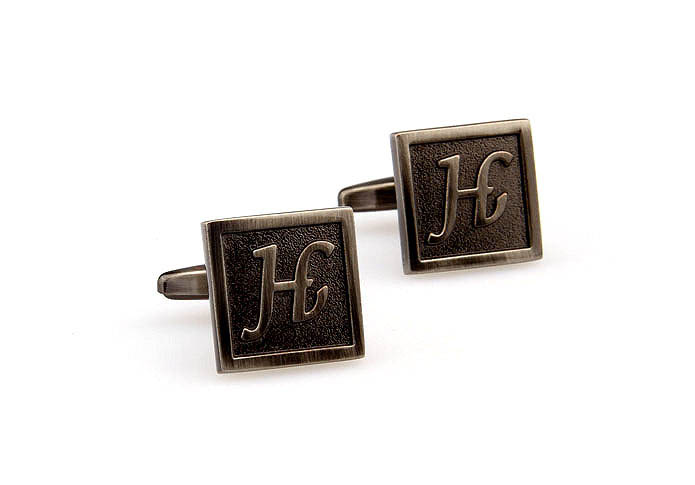 26 Letters H Cufflinks  Gray Steady Cufflinks Metal Cufflinks Symbol Wholesale & Customized  CL667961