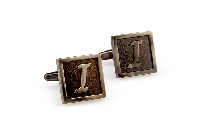26 Letters I Cufflinks  Gray Steady Cufflinks Metal Cufflinks Symbol Wholesale & Customized  CL667962