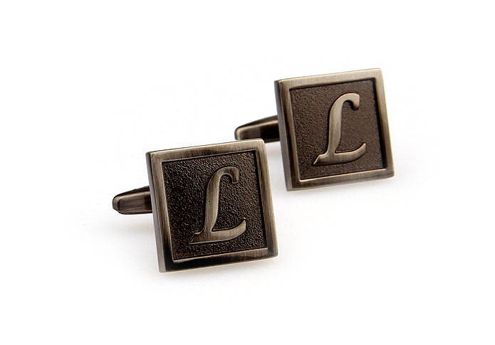 26 Letters L Cufflinks  Gray Steady Cufflinks Metal Cufflinks Symbol Wholesale & Customized  CL667965