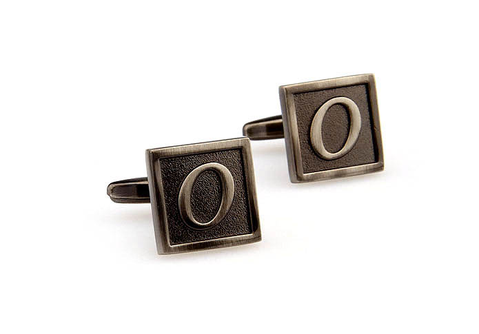 26 Letters O Cufflinks  Gray Steady Cufflinks Metal Cufflinks Symbol Wholesale & Customized  CL667968