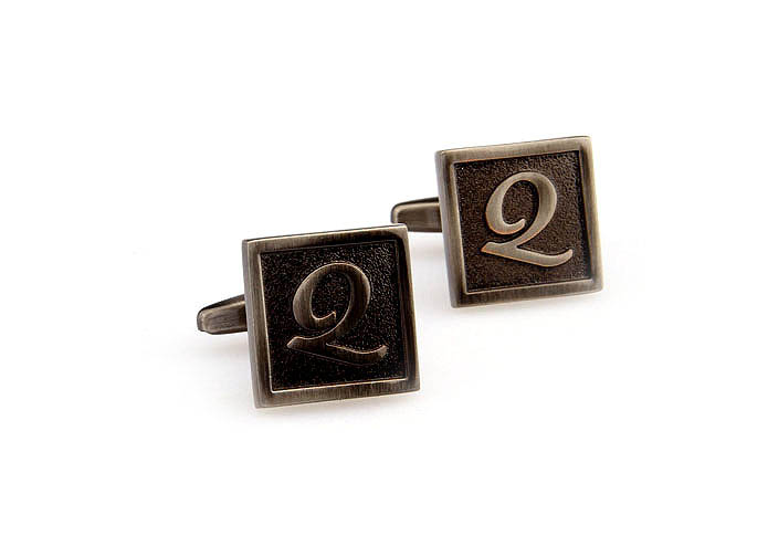 26 Letters Q Cufflinks  Gray Steady Cufflinks Metal Cufflinks Symbol Wholesale & Customized  CL667970