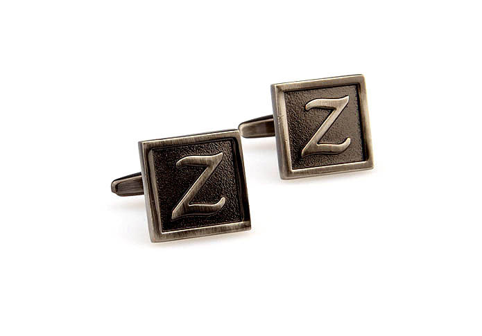 26 Letters Z Cufflinks  Gray Steady Cufflinks Metal Cufflinks Symbol Wholesale & Customized  CL667979
