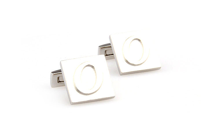 26 Letters O Cufflinks  Silver Texture Cufflinks Metal Cufflinks Symbol Wholesale & Customized  CL667991