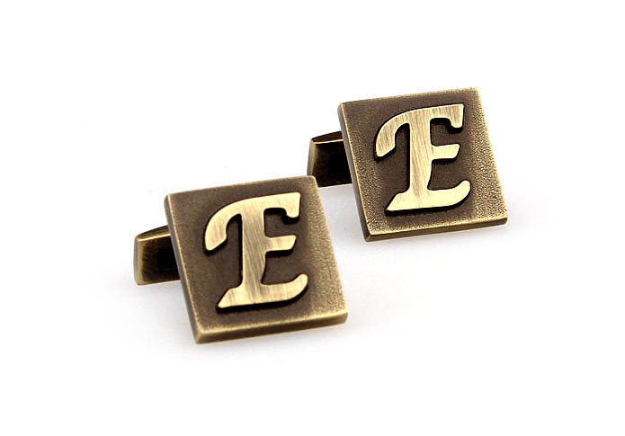 26 Letters E Cufflinks  Bronzed Classic Cufflinks Metal Cufflinks Symbol Wholesale & Customized  CL668004