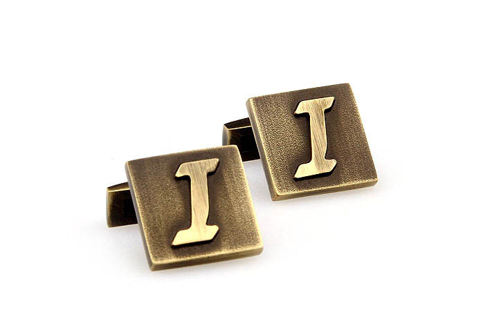 26 Letters I Cufflinks  Bronzed Classic Cufflinks Metal Cufflinks Symbol Wholesale & Customized  CL668007