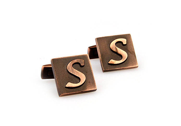 26 Letters S Cufflinks  Bronzed Classic Cufflinks Metal Cufflinks Symbol Wholesale & Customized  CL668030