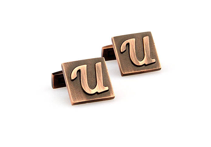 26 Letters U Cufflinks  Bronzed Classic Cufflinks Metal Cufflinks Symbol Wholesale & Customized  CL668031