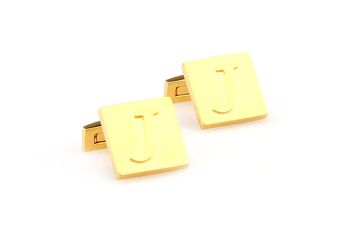 26 Letters J Cufflinks  Gold Luxury Cufflinks Metal Cufflinks Symbol Wholesale & Customized  CL668038