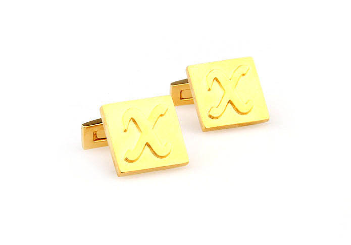 26 Letters X Cufflinks  Gold Luxury Cufflinks Metal Cufflinks Symbol Wholesale & Customized  CL668050