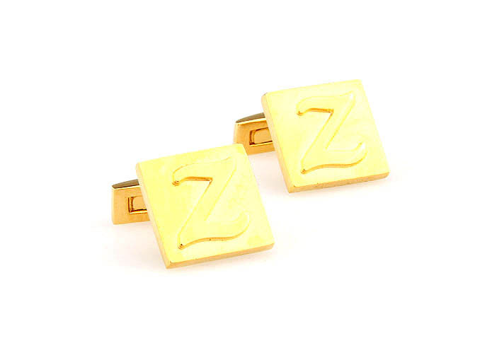 26 Letters Z Cufflinks  Gold Luxury Cufflinks Metal Cufflinks Symbol Wholesale & Customized  CL668052