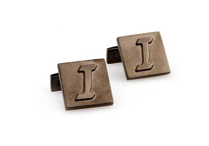 26 Letters I Cufflinks  Gray Steady Cufflinks Metal Cufflinks Symbol Wholesale & Customized  CL668059
