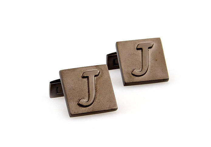 26 Letters J Cufflinks  Gray Steady Cufflinks Metal Cufflinks Symbol Wholesale & Customized  CL668060