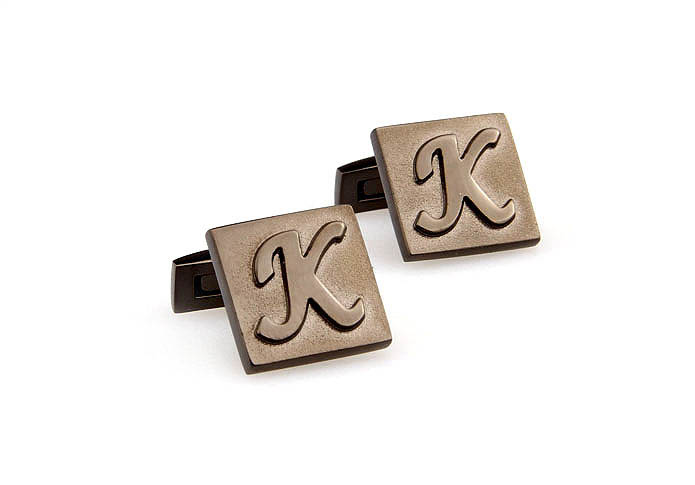 26 Letters K Cufflinks  Gray Steady Cufflinks Metal Cufflinks Symbol Wholesale & Customized  CL668061
