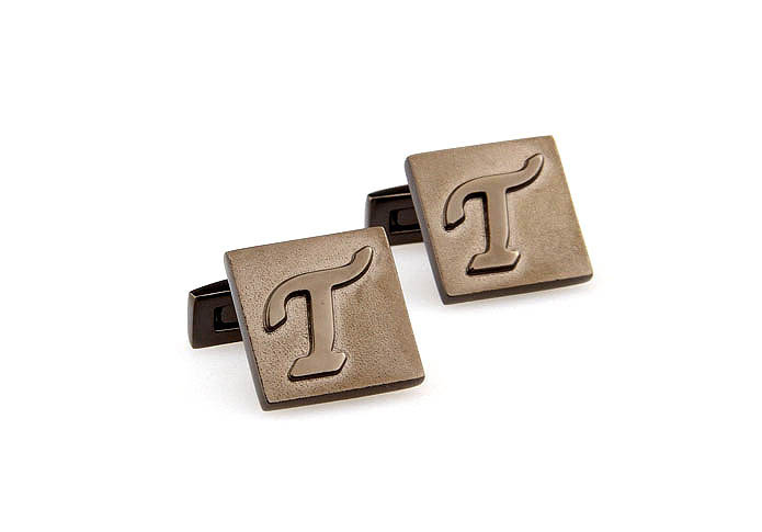26 Letters T Cufflinks  Gray Steady Cufflinks Metal Cufflinks Symbol Wholesale & Customized  CL668069