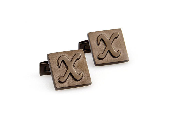 26 Letters X Cufflinks  Gray Steady Cufflinks Metal Cufflinks Symbol Wholesale & Customized  CL668073