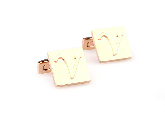 26 Letters V Cufflinks  Bronzed Classic Cufflinks Metal Cufflinks Symbol Wholesale & Customized  CL668094