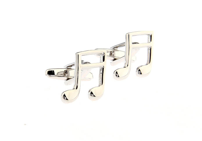 Musical notes Cufflinks  Silver Texture Cufflinks Metal Cufflinks Music Wholesale & Customized  CL668160