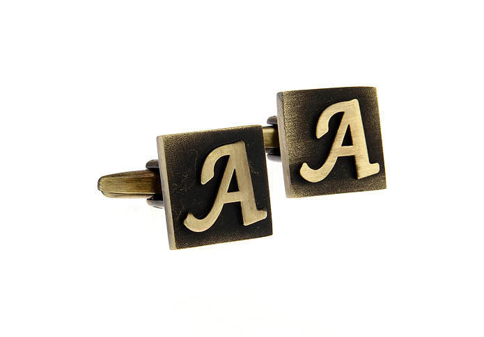 26 Letters A Cufflinks  Bronzed Classic Cufflinks Metal Cufflinks Symbol Wholesale & Customized  CL668189