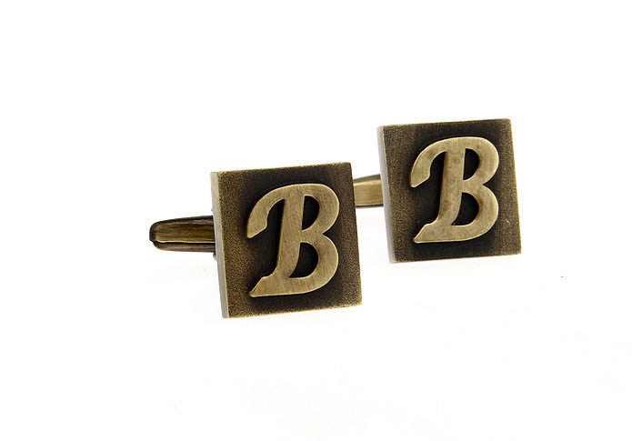 26 Letters B Cufflinks  Bronzed Classic Cufflinks Metal Cufflinks Symbol Wholesale & Customized  CL668190