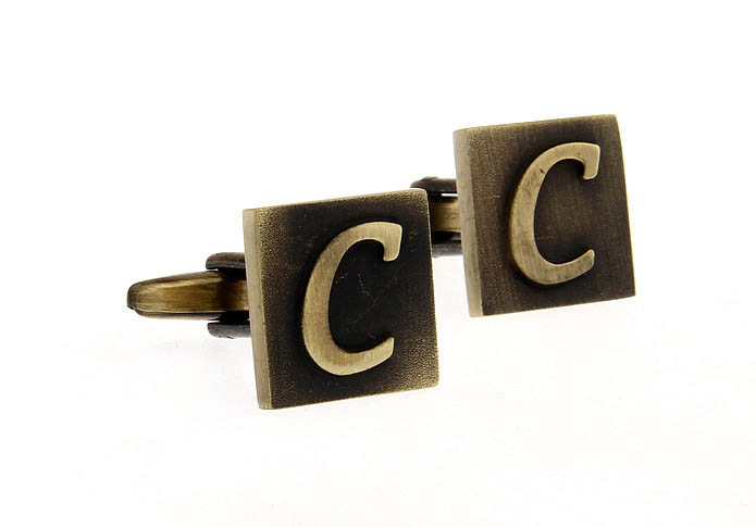 26 Letters C Cufflinks  Bronzed Classic Cufflinks Metal Cufflinks Symbol Wholesale & Customized  CL668191